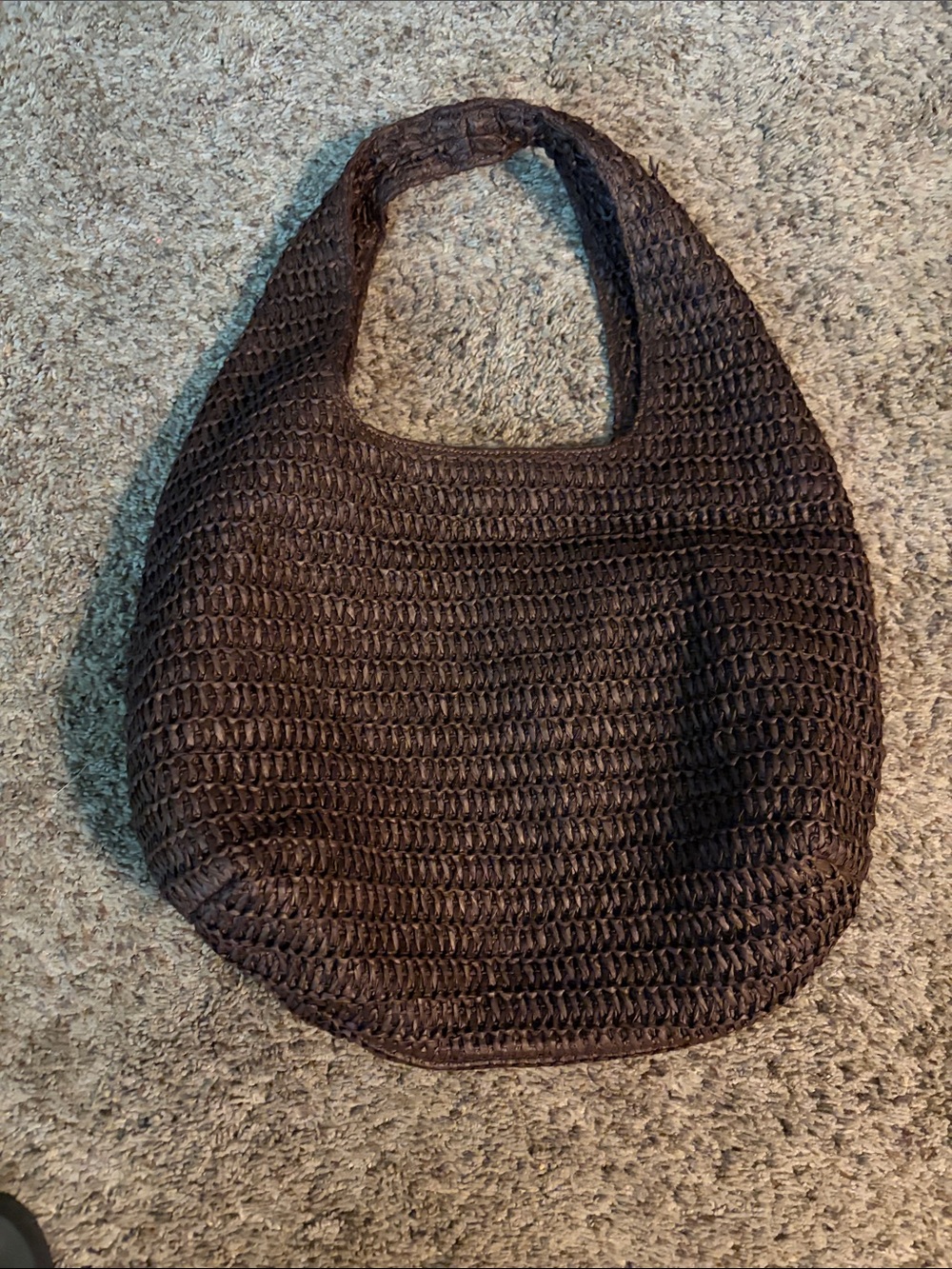 Gap Straw Tote Bag Purse Shoulder Bag Espresso Brown NWOT Vacation Summer BoHo - Picture 4 of 4